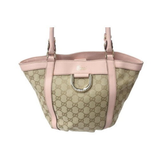Gucci Pink Beige GG Handbag Canvas - Picture 1 of 9